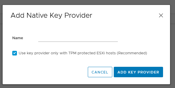 Add Native Key Provider