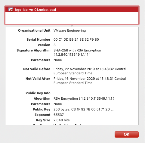 macOS Catalina Chrome SSL Warning