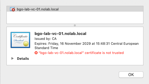 macOS Catalina Chrome SSL Warning